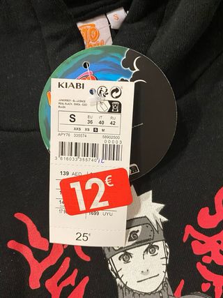 Sudadera Naruto Niño Negra