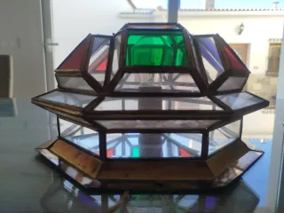 Lámpara de techo vitral multicolor