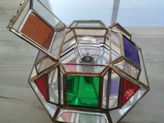 Lámpara de techo vitral multicolor