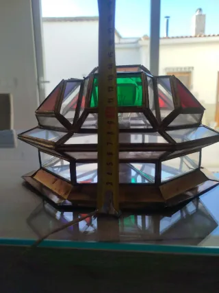 Lámpara de techo vitral multicolor