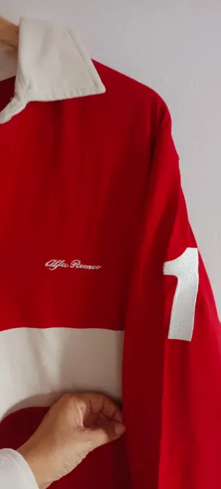 Polo Alfa Romeo Rojo y Blanco Talla L