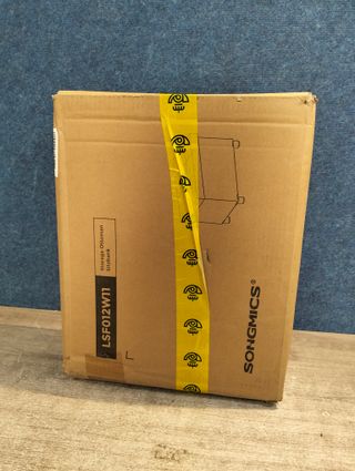 SONGMICS Puff Almacenaje, Baúl de Almacenaje Plegable, 32 x 40 cm, Taburete Reposapiés, Banco con Almacenamiento