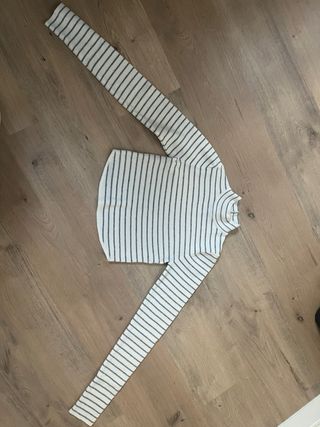 Bershka Top Rayas Azul Blanco Talla XS