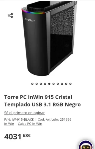 InWin 915 Torre ATX Cristal Templado RGB
