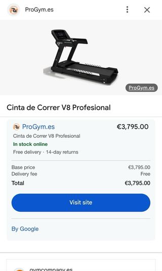 Cinta de correr Platinum Profesional V8