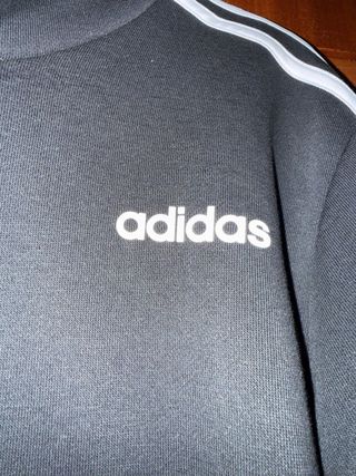 Sudadera Adidas Negra con Rayas Blancas