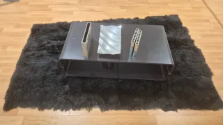 Mesa centro + alfombra gris