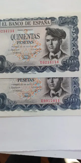 Billetes 500 Pesetas Banco de España 1971