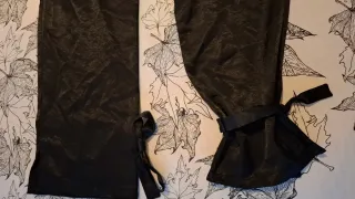 Calças cargo cetim preto