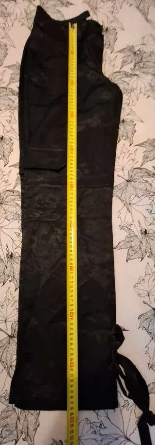 Calças cargo cetim preto