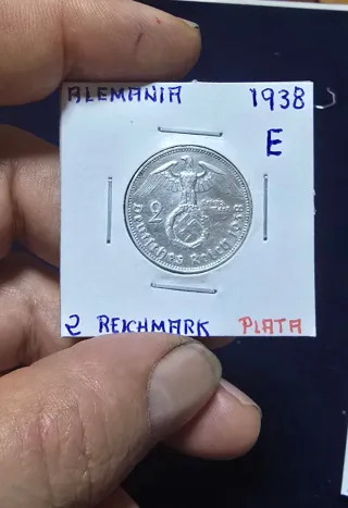 Alemania 2 Reichmark 1938 E Plata