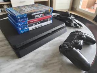 PS4 (PlayStation 4) + 1 Mando + 5 Juegos