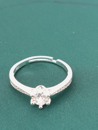 Anillo Plata 925 Ajustable Circonita, talla 18 am.