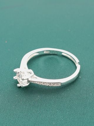 Anillo Plata 925 Ajustable Circonita, talla 18 am.