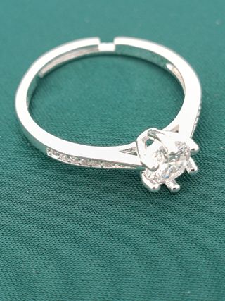 Anillo Plata 925 Ajustable Circonita, talla 18 am.