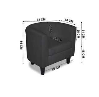 Sillón negro piel sintética