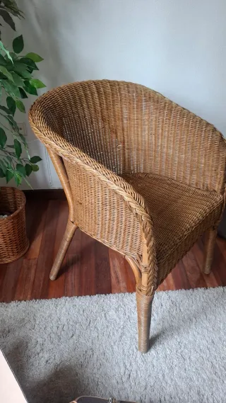 Butaca de fibra natural tejida