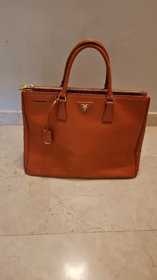 Borsa tote PRADA arancione