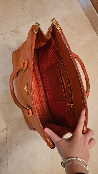 Borsa tote PRADA arancione