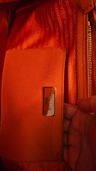 Borsa tote PRADA arancione