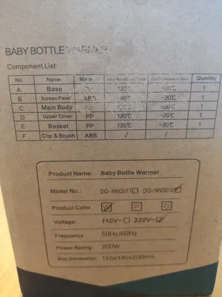 Calentador Biberones Bebé