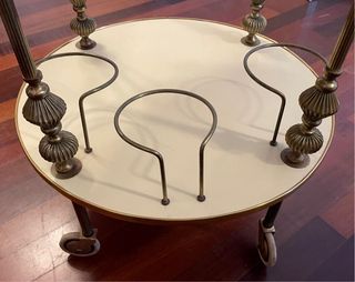 Carrito Camarera Vintage Beige y Dorado