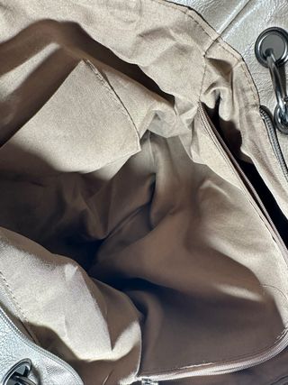 Borsa donna taupe con ciondolo a cuore