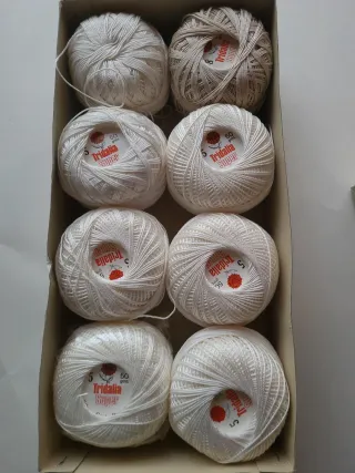 Lote 8 Ovillos Hilo Algodón Tridalia Super