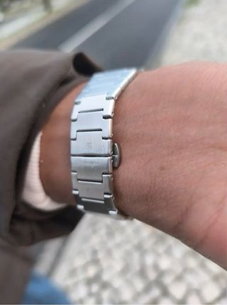 Poedagar Reloj Cuarzo Hombre Elegante Plata/Verde