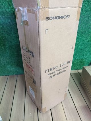 SONGMICS LUC16W Paragüero Soporte Cuadrado Metal