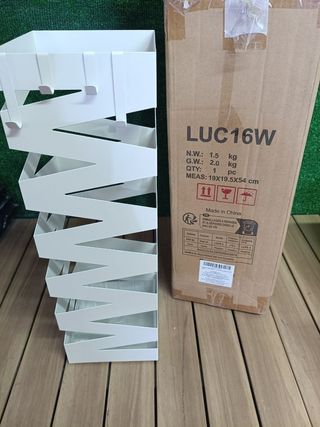 SONGMICS LUC16W Paragüero Soporte Cuadrado Metal