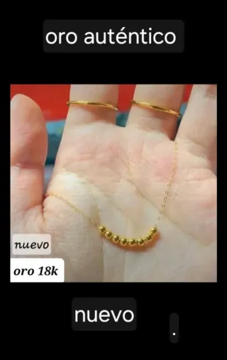 Collar oro 18k y 8 bolas oro 18k
