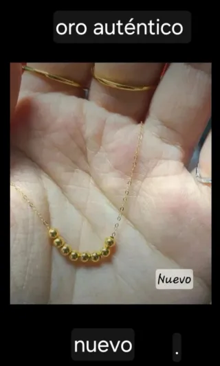 Collar oro 18k y 8 bolas oro 18k
