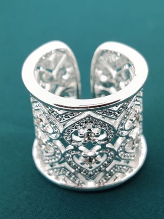 Anillo Plata Ley 925 Ajustable Corazones