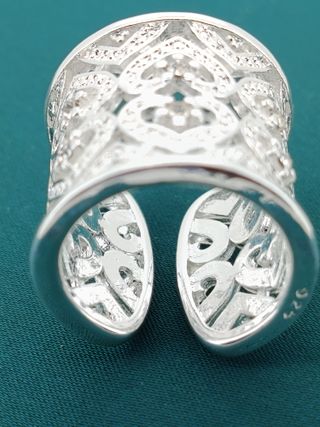 Anillo Plata Ley 925 Ajustable Corazones