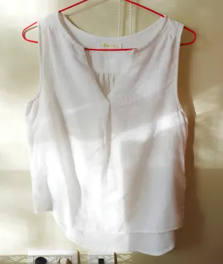 Camisa blanca Unic sin mangas