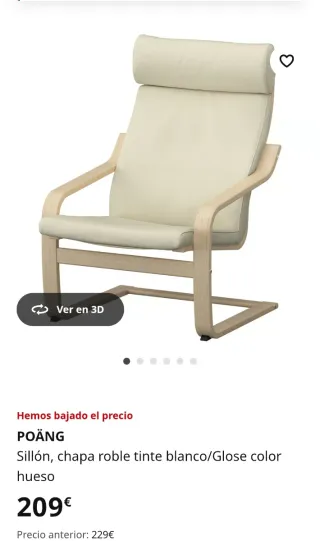 Sillón y reposapies Ikea Poang