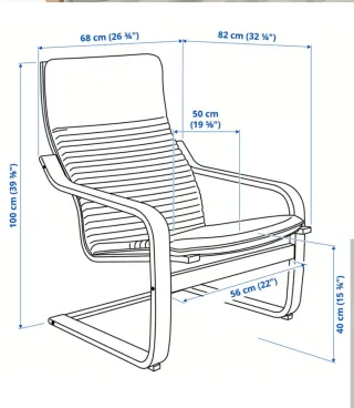 Sillón y reposapies Ikea Poang