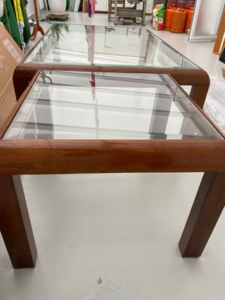 Mesa de centro madera y cristal