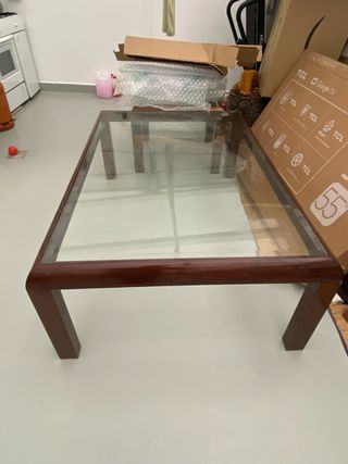 Mesa de centro madera y cristal