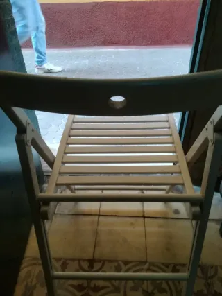 Silla tijera plegable madera y metal