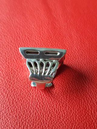 Anillo Plata 12 Esmeraldas Talla brillante,unico!