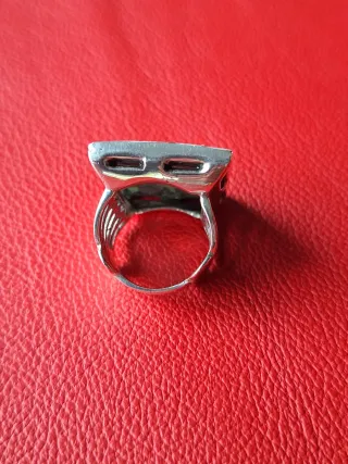 Anillo Plata 12 Esmeraldas Talla brillante,unico!