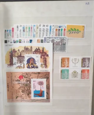 Años 1991,92 y 93 colecciones sellos ESPAÑA