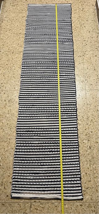 Alfombra rayas azul y blanco