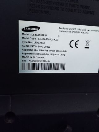 Televisor Samsung 40 Negro no es smart TV