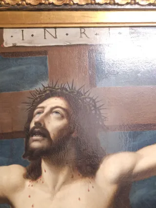 Gran Óleo Lienzo S.XVIII Crucifixión