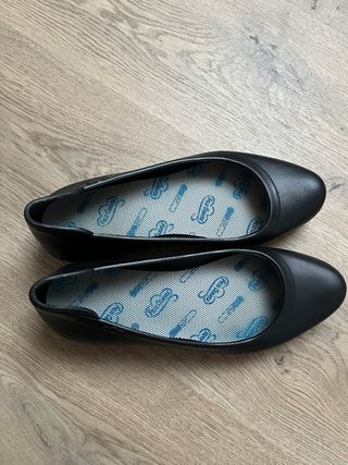 Manoletinas Negras Trabajo Feliz Caminar