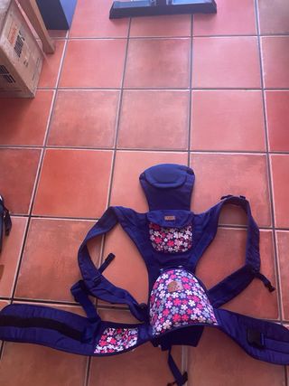 Mochila Portabebés Azul Flores