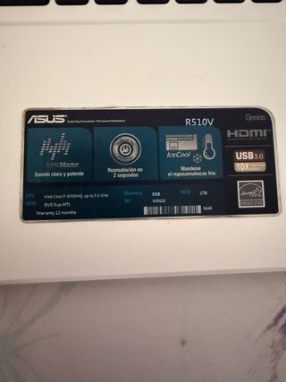Portátil Asus R510V I7